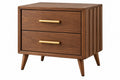 Comodino 60 x 40 x 60 cm in legno marrone con 2 cassetti - stile moderno - CORMELVIA