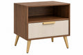 Comodino 50 x 40 x 60 cm in legno marrone con cassetto stile moderno - CORMELVIA