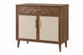 Credenza 90 x 40 x 95 cm in legno marrone e beige con 2 ante e cassetto stile moderno - CORMELVIA
