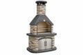 Barbecue da giardino 120 x 70 x 220 cm in pietra grigio beige con griglia e vano contenitore - CORMELVIA