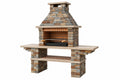 Barbecue da giardino 160 x 70 x 220 cm in pietra multicolore con griglia - stile rustico - CORMELVIA