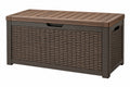 Cassapanca da esterno 120 x 60 x 62 cm in rattan sintetico marrone con coperchio - CORMELVIA