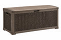 Baule contenitore da esterno 120 x 56 x 63 cm in resina marrone con coperchio - CORMELVIA