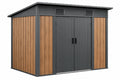 Casetta da giardino 213 x 127 x 185 cm in metallo grigio antracite e effetto legno - deposito esterno con doppia porta - CORMELVIA