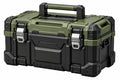 Cassetta portautensili 48 x 30 x 28 cm in plastica verde nero con maniglia e chiusure - CORMELVIA
