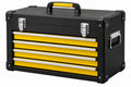 Cassetta portautensili 60 x 30 x 38 cm in metallo nero e giallo con 4 cassetti - CORMELVIA