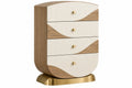 Cassettiera 80 x 45 x 110 cm in legno marrone e bianco con 4 cassetti stile moderno - CORMELVIA